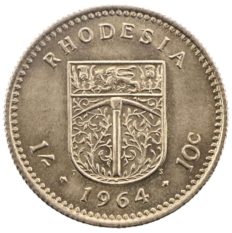 1964 Rhodesia 1 Shilling/10 Cent KM#2