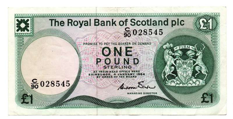 1986 Scotland 1 Pound Pick#341Aa
