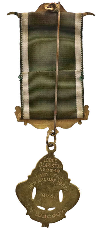 1952 Royal Antediluvian Order Of Buffaloes jewels, Grand Lodge of England Nr 6646, Bro J. V. Ludgrov
