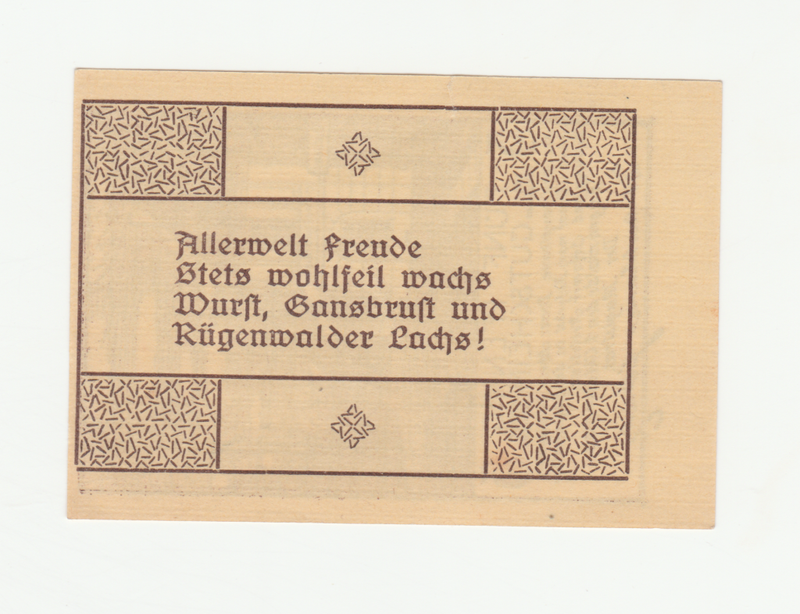 Error 1920 German Rügenwalde Stadt 5 Pfennig - Misscut
