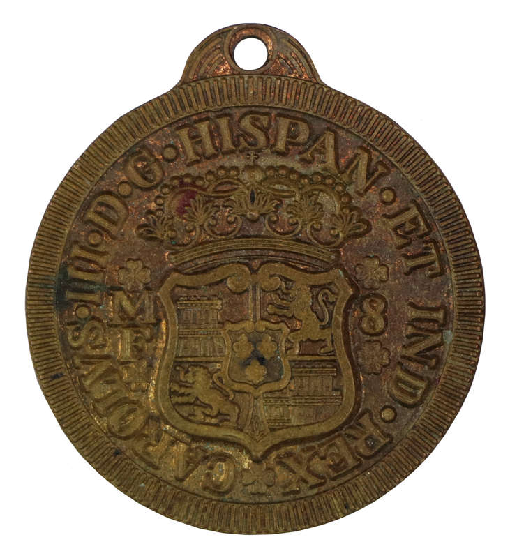 Undated medallion depicting the design of a Spanish 1765 8 Reales