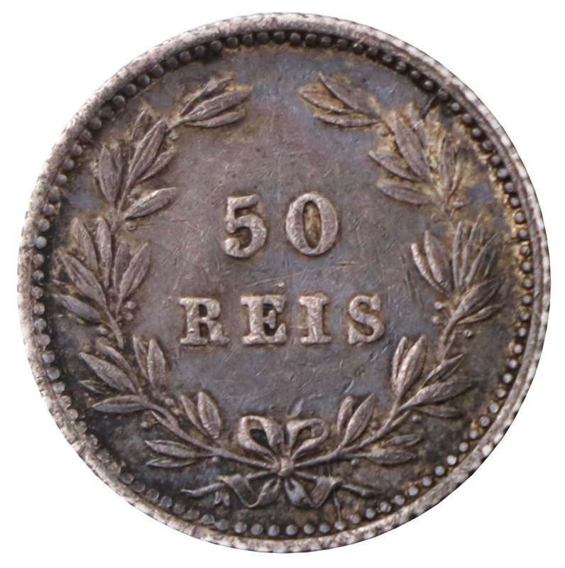 1889 Portugal Silver 50 Reis