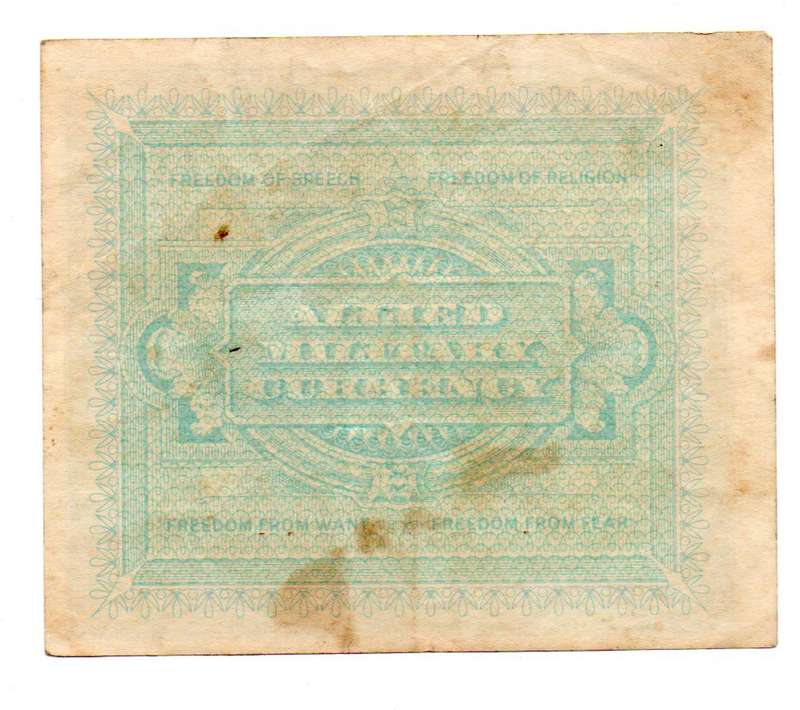 1943-A Italy Allied Military Currency 10 Lire