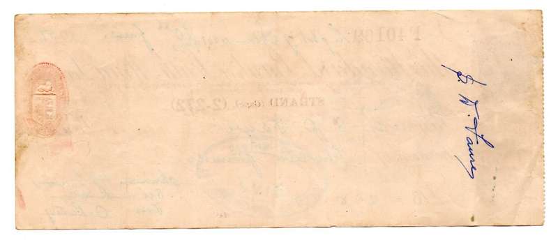 1957 The Standard Bank of South Africa Cheque, Strand Cape, 13 Pounds with Chairman, secretary and T