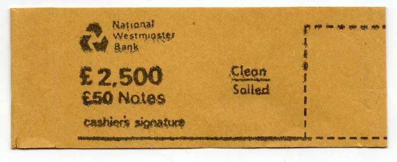 National Westminster Bank £2500 bag for 50 x £50`s, with paper band