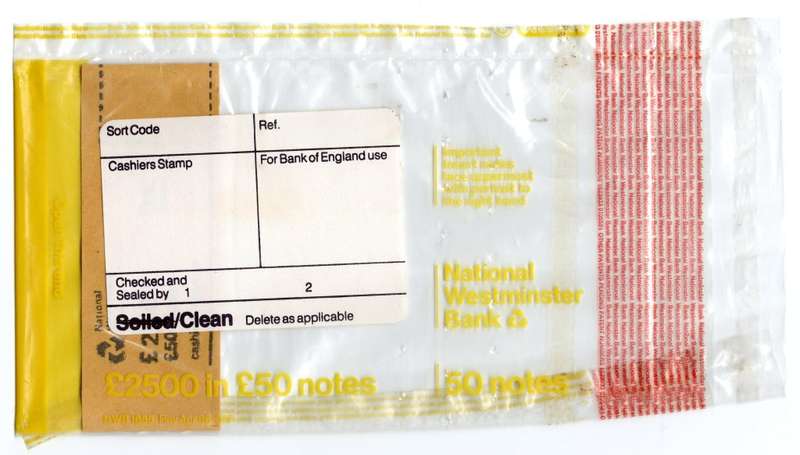 National Westminster Bank £2500 bag for 50 x £50`s, with paper band