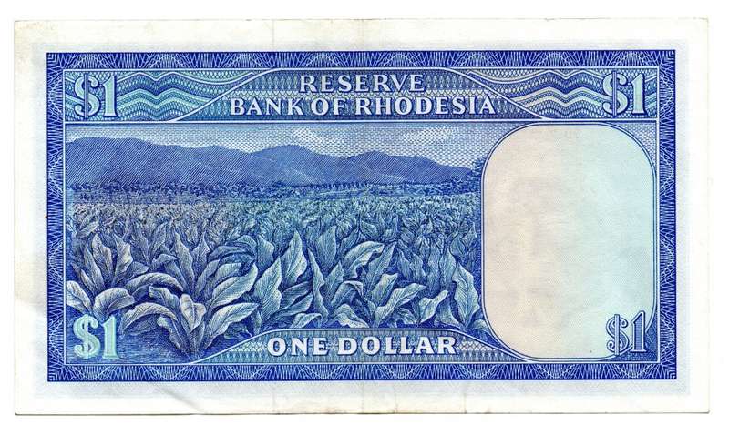 1976 Rhodesia 1 Dollar, cool serial `520001` Pick#34a