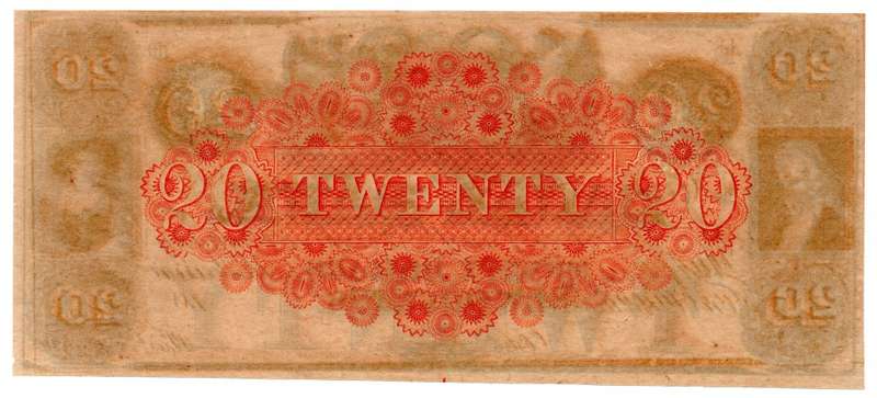 1800`S United States $20 `Broken Banknote` from the Civil War, reproduction
