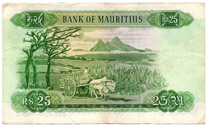 1967 Mauritius 25 Rupees Pick#32b