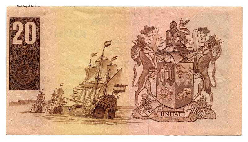 Error 1984 South Africa GPC De Kock Type 6 Third Issue R20 Off centre cut