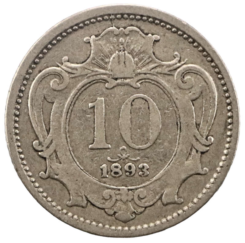 1893 Austrian Empire 10 Heller KM#2802