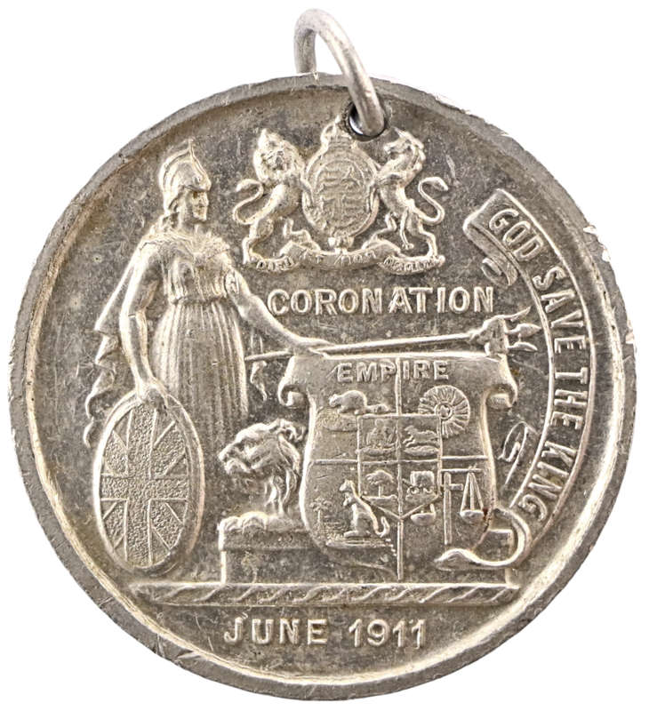 1911 Coronation of King George V and Queen Mary Aluminum Medallion