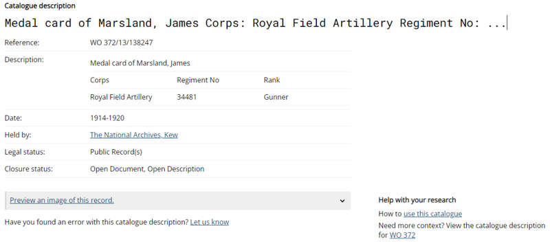 WW1 & 2 Medal Family lot: Gunner (GNR) James Marsland - 34481 - Royal Airforce