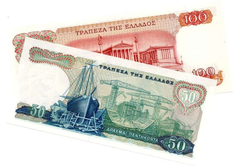 Greece Pair of 1964 50 Drachmai Pick#195a and 1974 100 Drachmai Pick#196a