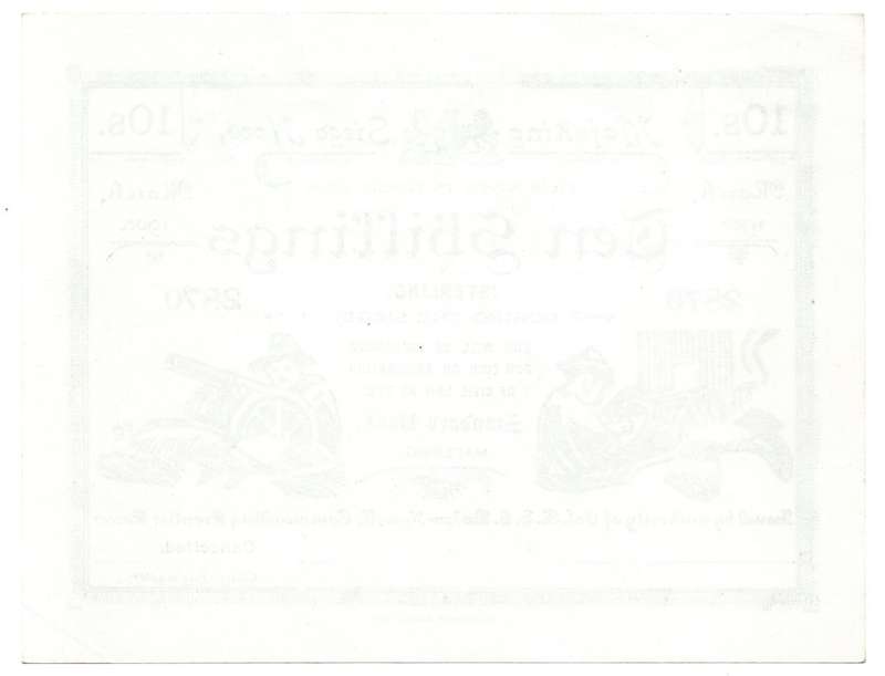 1900 Mafeking Siege 10 Shillings - Commanding (canceled) - Reprints on the original plate by the mus