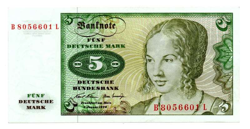 1970 German 5 Mark Pick#30a