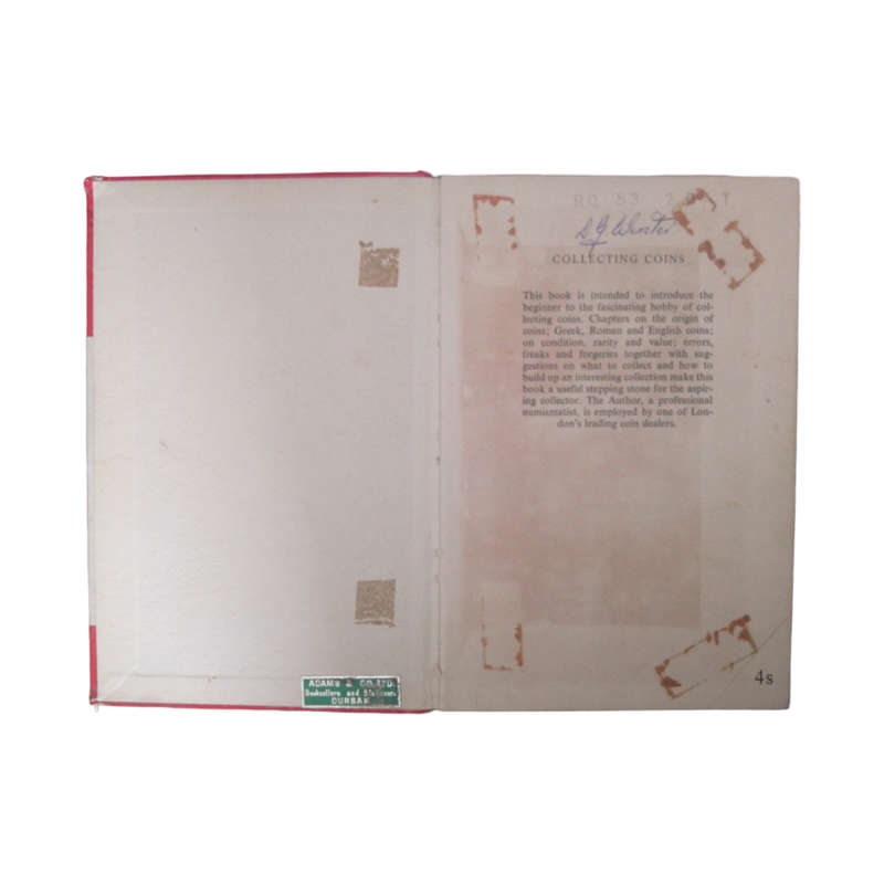 1963 Collecting Coins by Frank Purvey Hardcover w/o Dustjacket