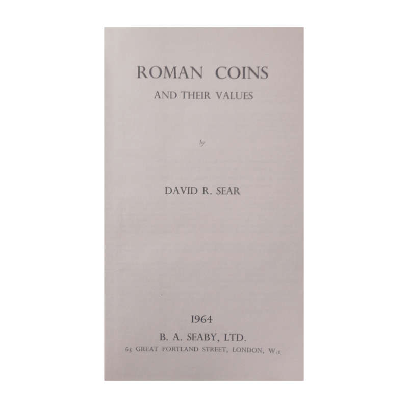 1964 Roman Coins And Their Values by David R. Sear Hardcover w/Dustjacket