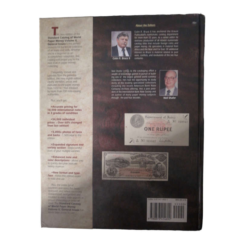 1996 Standard Catalog Of World Paper Money- Volume 2- General Issues Hardcover w/o Dustjacket