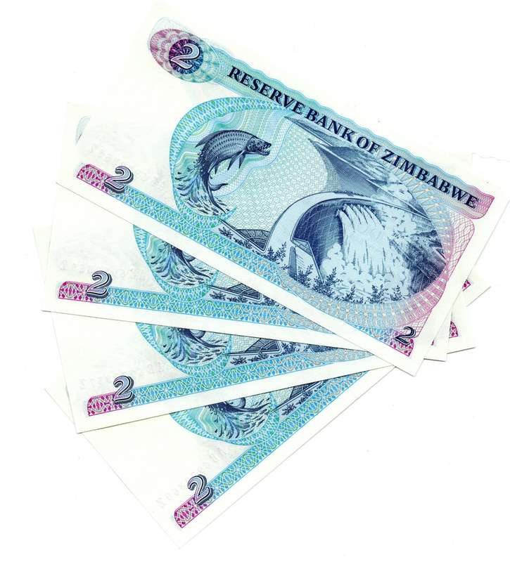 4 x Consecutive 1994 Zimbabwe $2`s Type A (Short Neck Watermark) Signature 3 `AB6973357 to AB6973360