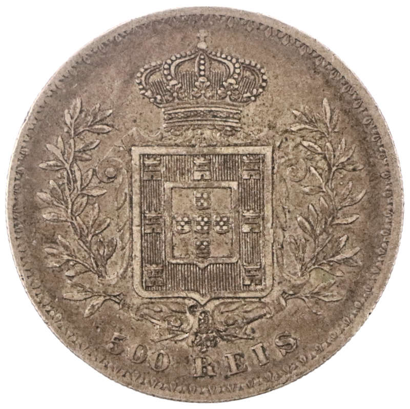 1891 Portugal 500 Reis .917 Silver KM#535