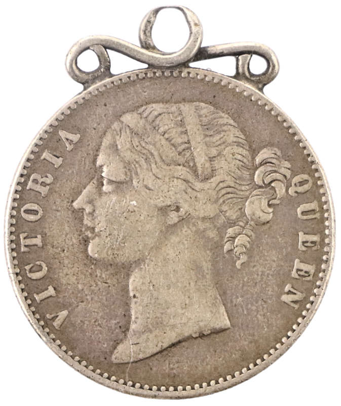 1840  British (British India) East India Company 1 Rupee .917 Silver KM#458, Bezel