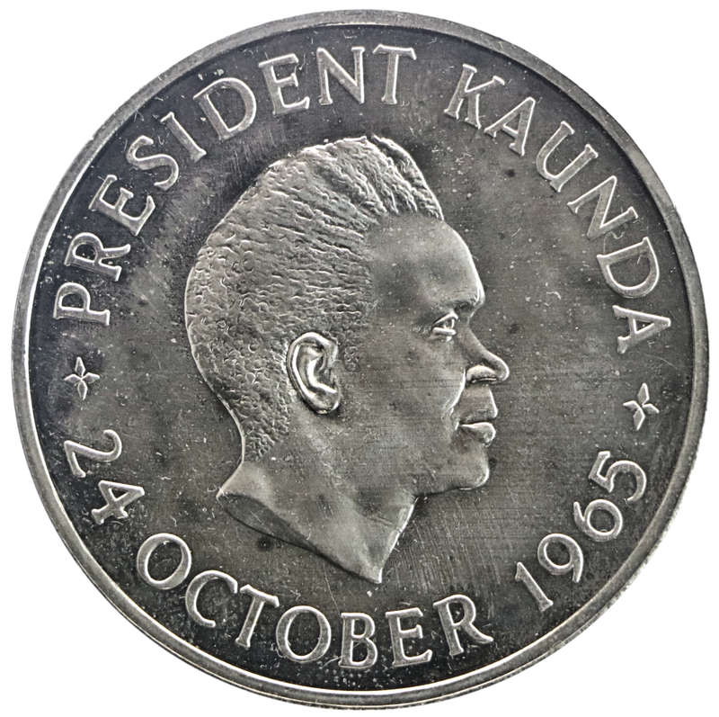 1965 Zambia Independence Proof 5 Shilling