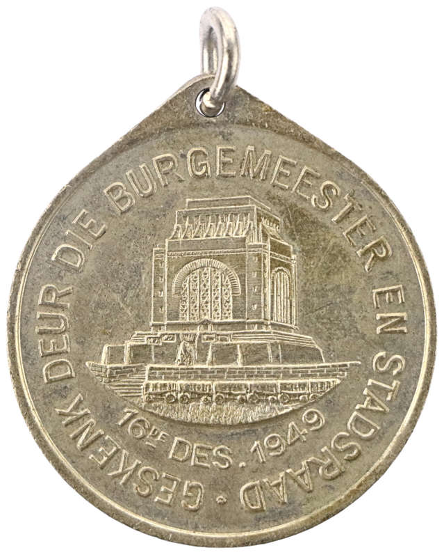 1949 South Africa Voortrekker Monument Inauguration - Johannesburg Nickel Medallion