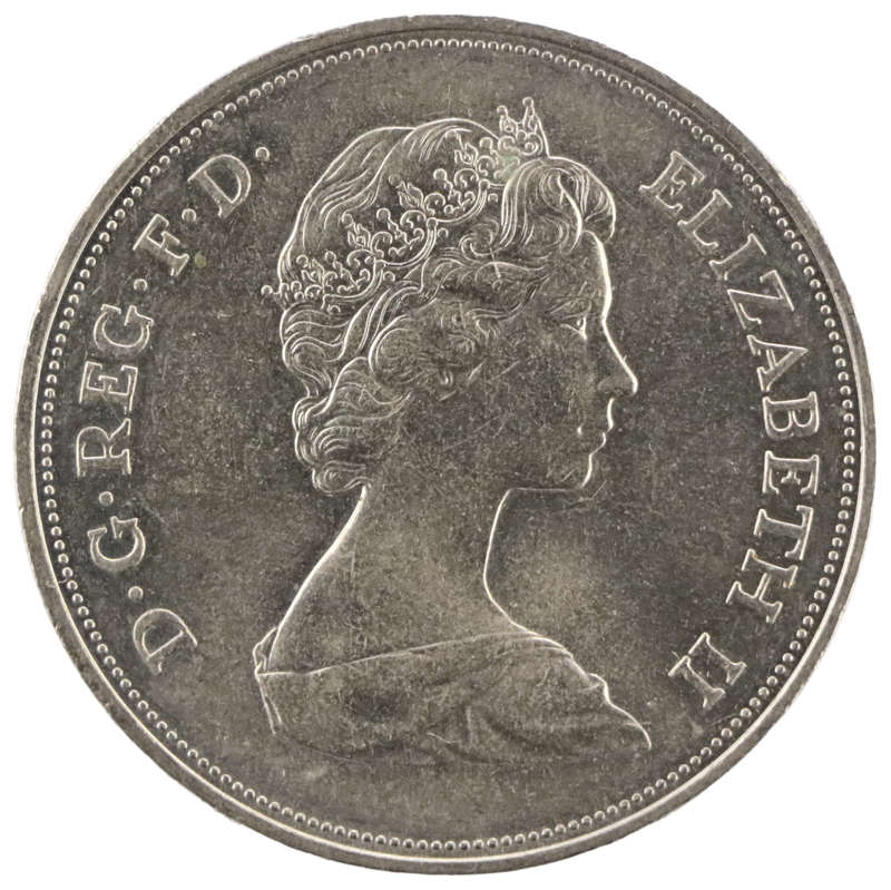 1972 Great Britain Commemorative 25 Pence, 25th wedding anniversary of Queen Elizabeth II and Prince
