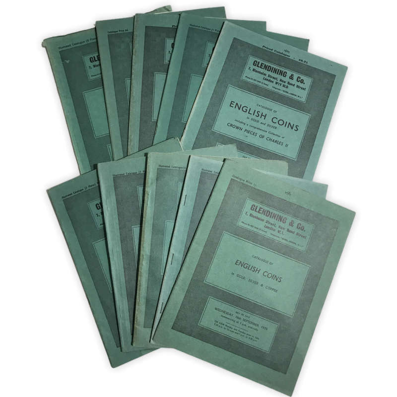 Glending & Co. 1969-1974 Lot of 10 Auction Catalogues of English Coins (some illustrated,some not)