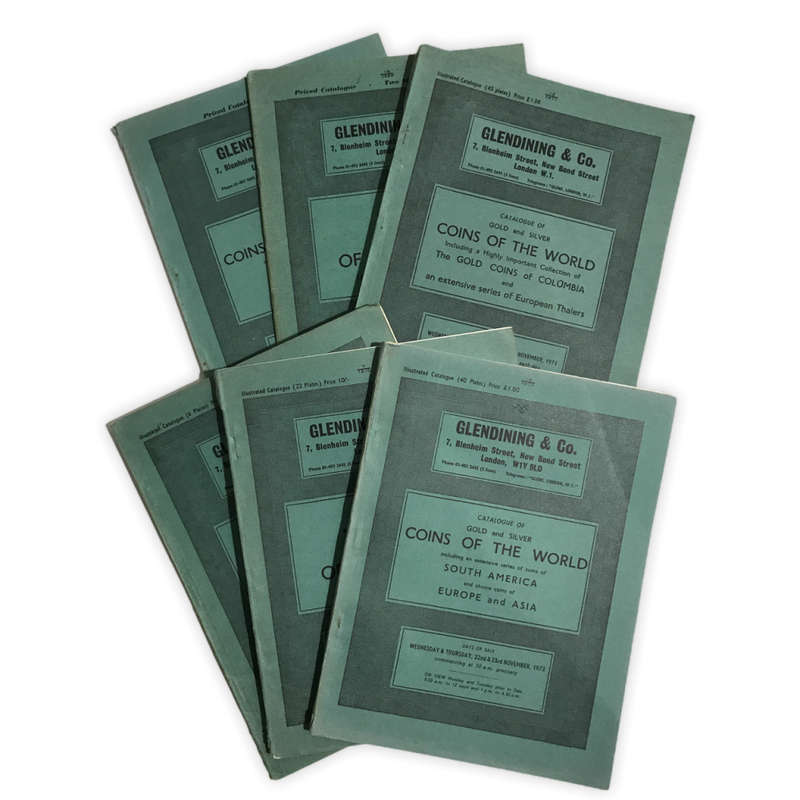 Glending & Co. 1969-1972 Lot of 6 Auction Catalogues of Gold and Silver Coins of the World (some ill