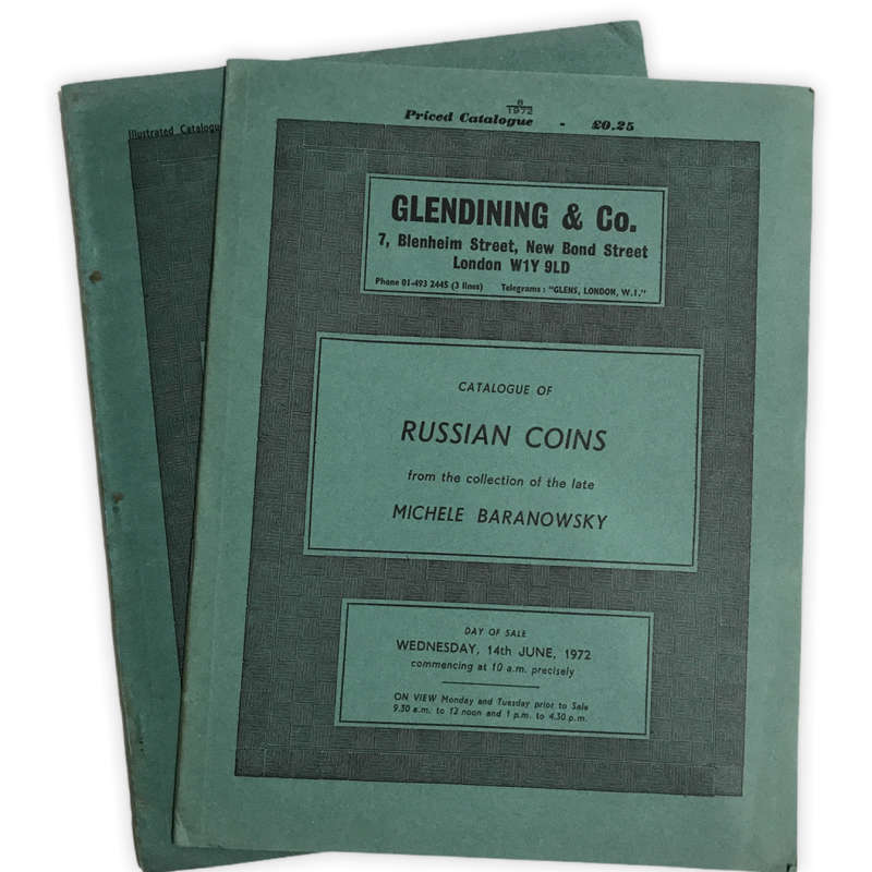 Glending & Co. 1972 x 2 Auction Catalogues of Russian Coins (some illustrated,some not)