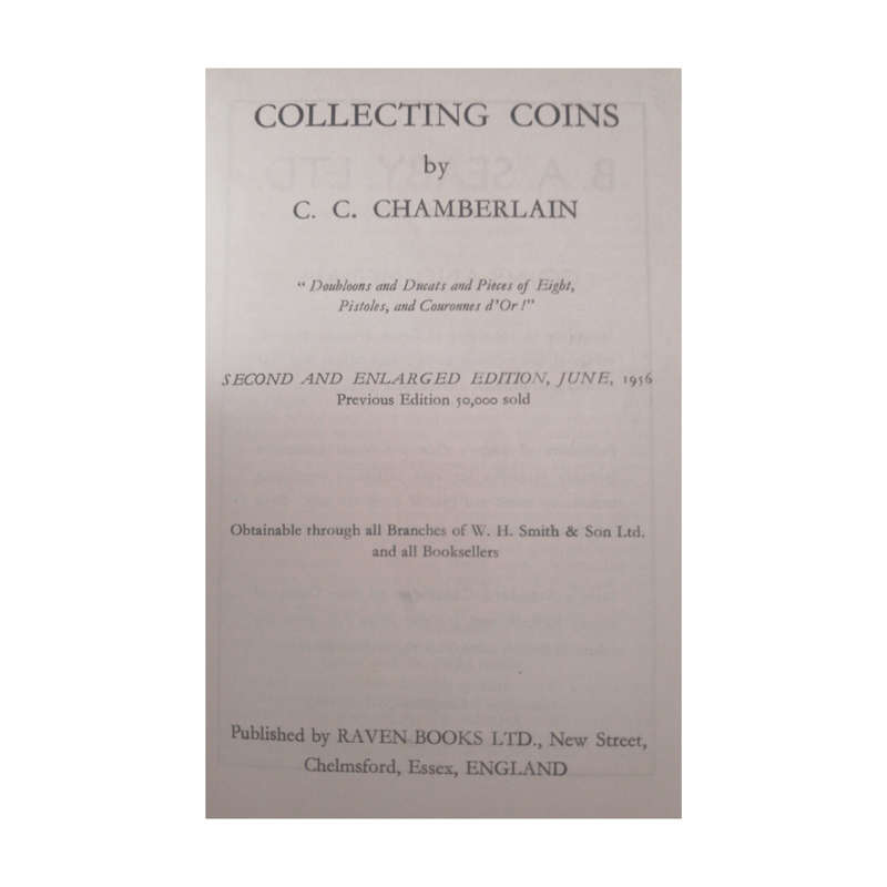 1956 Collecting Coins by C. C. Chamberlain Softcover