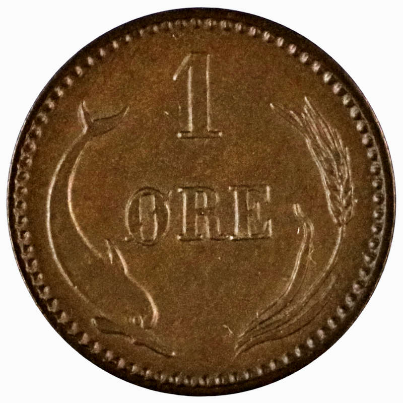 1902 Denmark 1 Ore KM#792