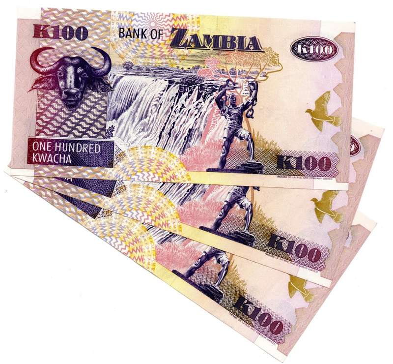 Lot of 3 x 1992 Consecutive Zambia 100 Kwacha Signature 11 "CT0638937 to CT0638939" Pick#38b