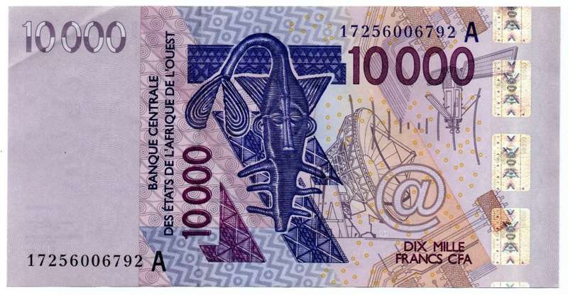 2003 West African States Cote D'Ivoire (Ivory Coast) 10 000 Francs Pick#118Aa