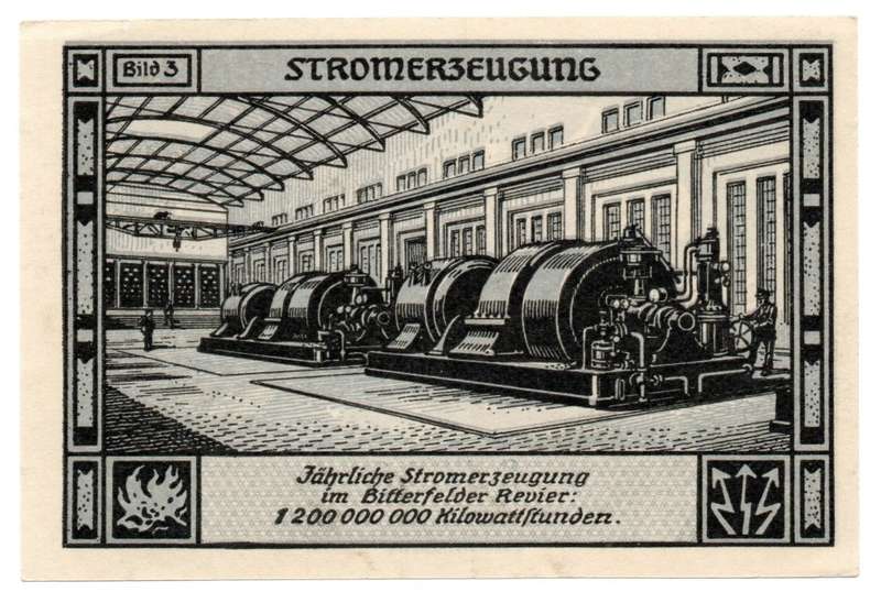 1921 German City of Bitterfeld (Prussian province of Saxony) Weimar Republic 75 Pfennig