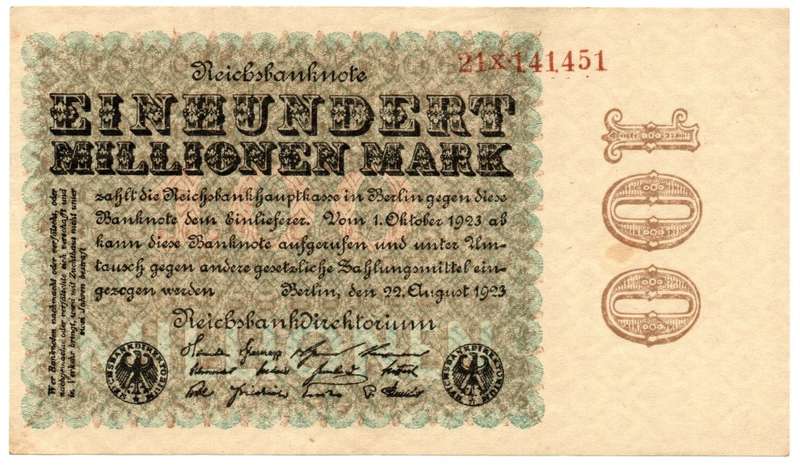 1923 German Berlin 100 Mark