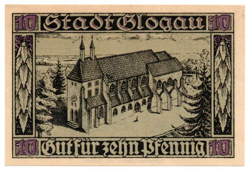 1921 German City of Glogau (Lower Silesia) (Prussian province of Lower Silesia) Weimar Republic 10 p