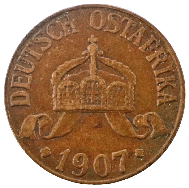 1907-J German East Africa 1 Heller KM#7