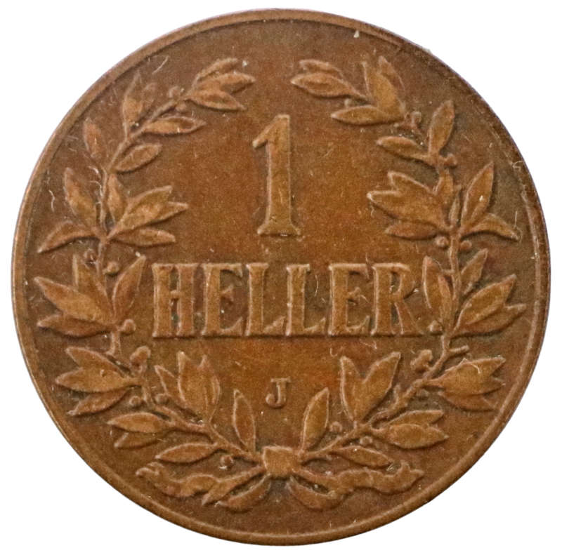 1907-J German East Africa 1 Heller KM#7
