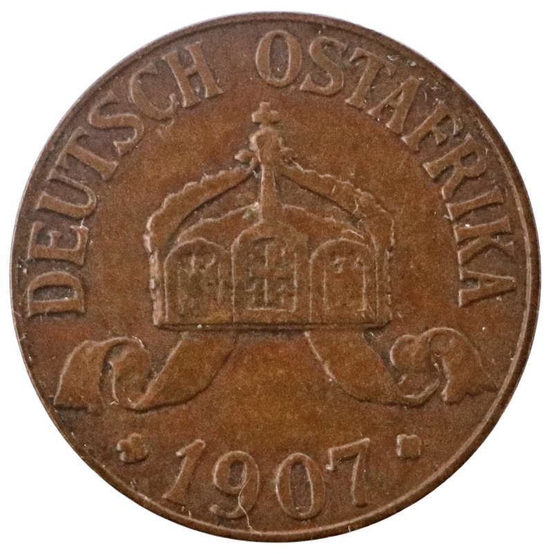 1907-J German East Africa 1 Heller KM#7