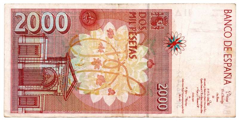 1996 Spain 2000 Pesetas Pick#164