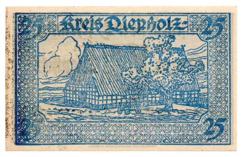 1920 German City of Diepholz Kreis 25 pfennig