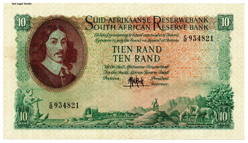 1961 South Africa Type 1 Fourth Issue MH De Kock R10