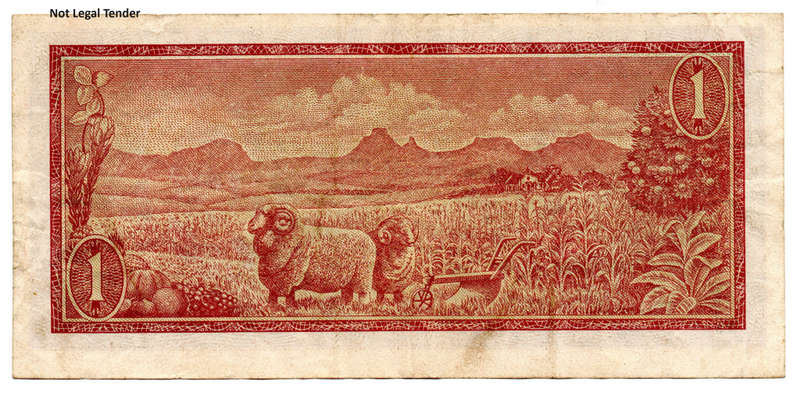 1967 South Africa TW De Jongh Type 7 First Issue R1, Slight off centre printing