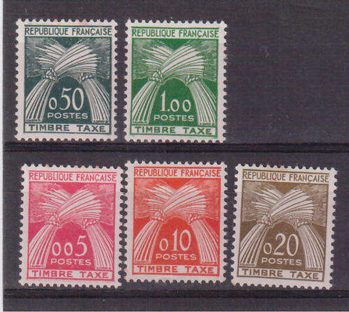 France Postage Due 1960. Mint new currency. S.G  D 1474/1478