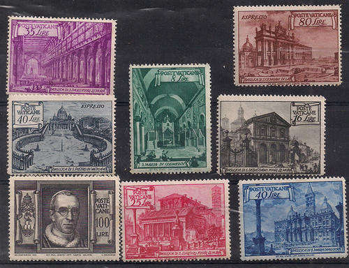Vatican 1949 mint designs Basilices