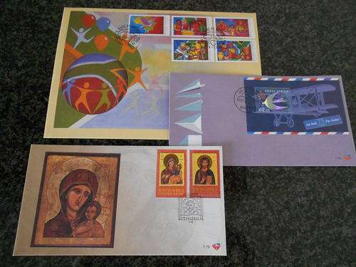 FDC's 10 Years of Freedom (7.69), 75 Years Air Mail (7.80), 2004 Christmas (7.79)