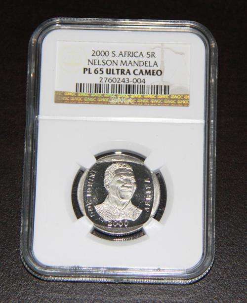 ***PL65 Ultra Cameo Mandela 2000 R5 coin